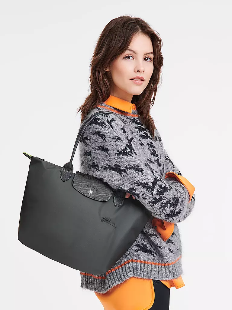 LONGCHAMP | Le Pliage Green Shopper Medium, Graphite | grau