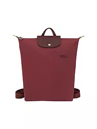 LONGCHAMP | Le Pliage Rucksack Medium, Moka | dunkelrot