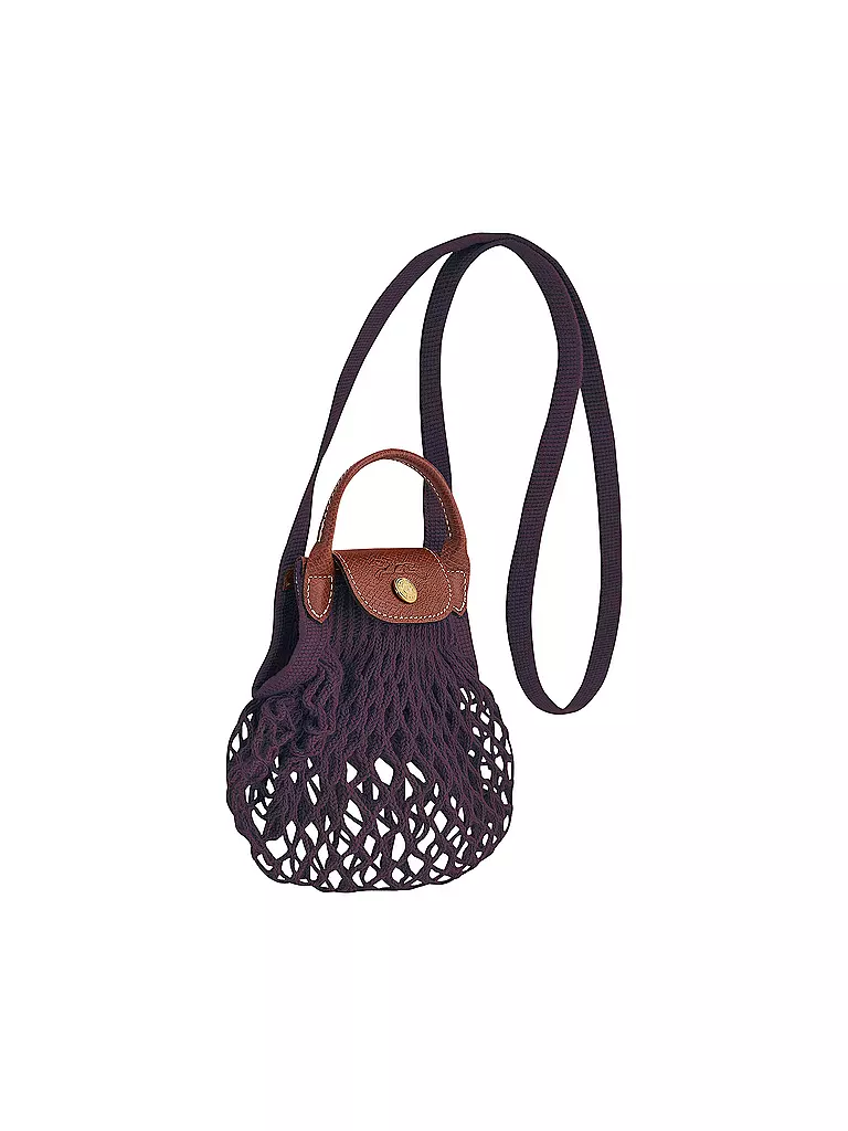 LONGCHAMP | Le Pliage Umhängetasche XSmall, Aubergine | schwarz