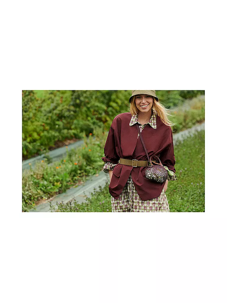 LONGCHAMP | Le Pliage Umhängetasche XSmall, Aubergine | schwarz