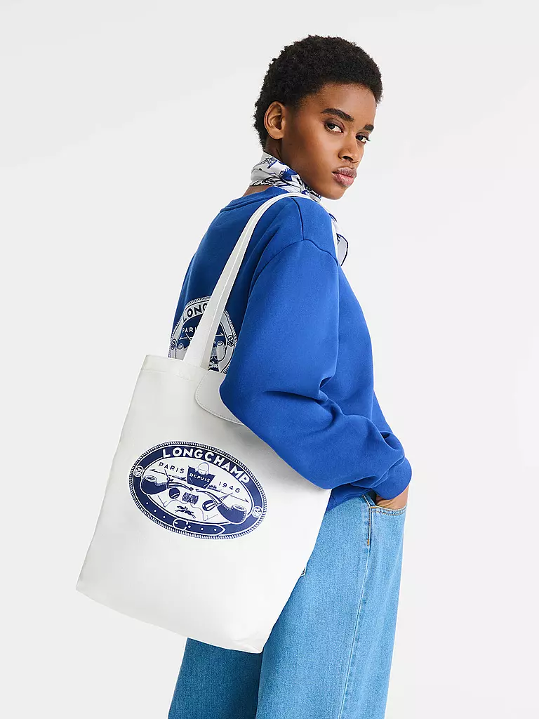 LONGCHAMP | Le Pliage x Constantin Shopper Medium, Ecru | creme