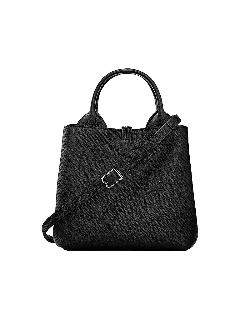 LONGCHAMP | Le Roseau Handle Bag Small, Noir | pink