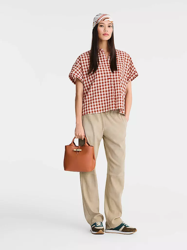 LONGCHAMP | Le Roseau Handtasche Small, Ecorce | dunkelrot