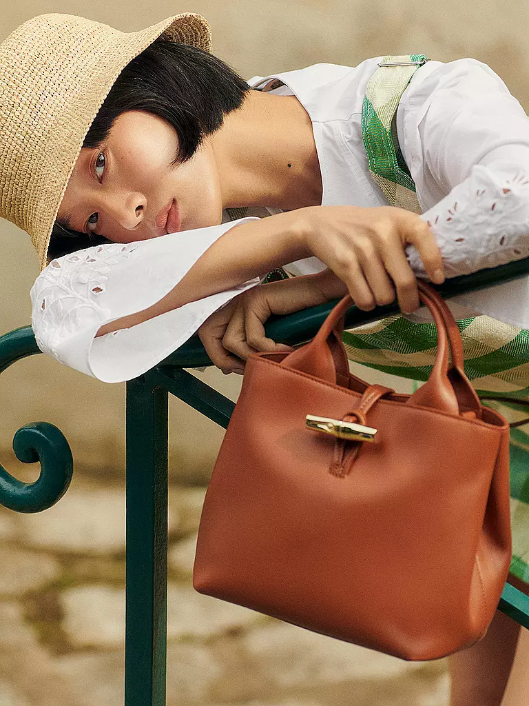 LONGCHAMP | Le Roseau Handtasche Small, Ecorce | dunkelrot