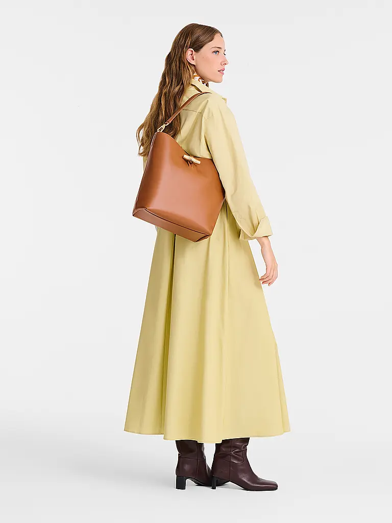 LONGCHAMP | Le Roseau Schultertasche Medium, Cashew | Braun