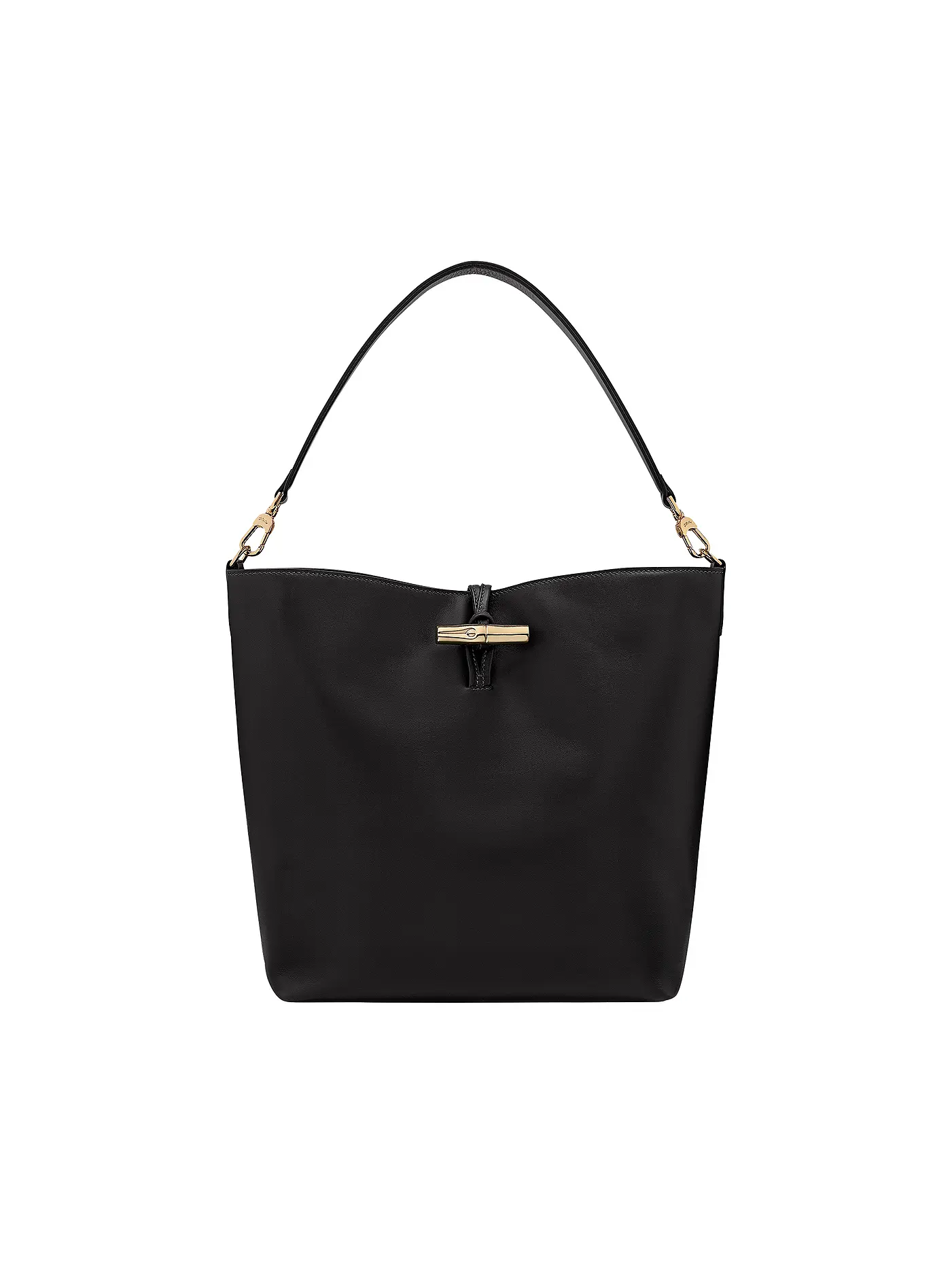 LONGCHAMP | Le Roseau Schultertasche Medium, Noir | schwarz