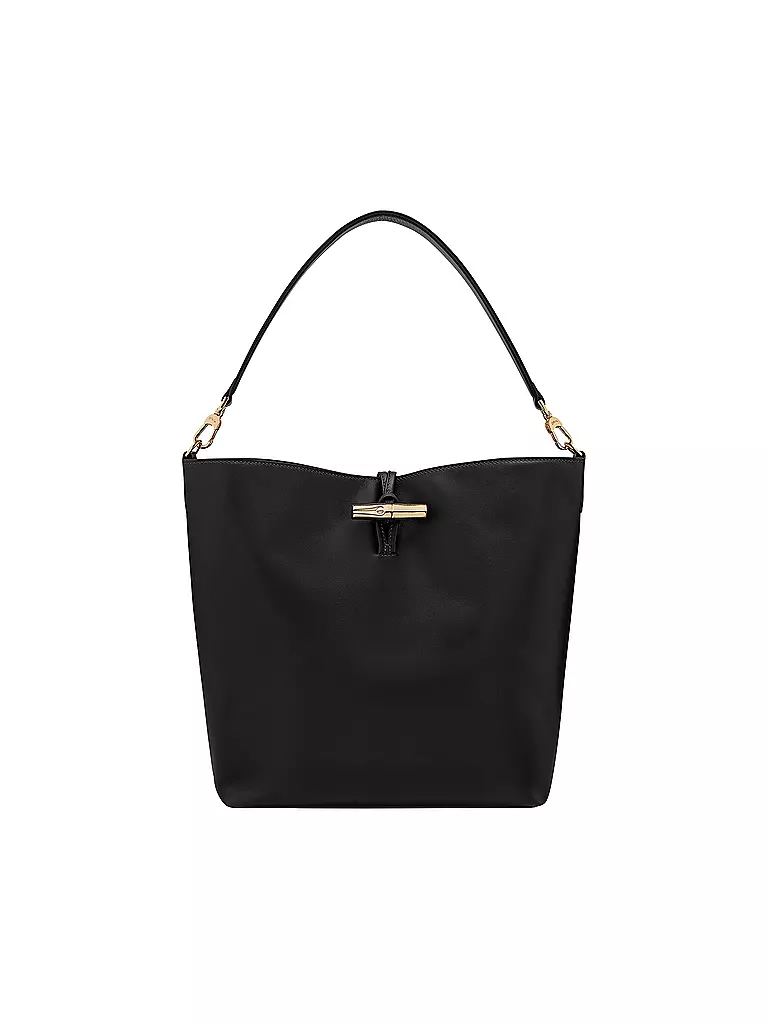 LONGCHAMP | Le Roseau Schultertasche Medium, Noir | schwarz