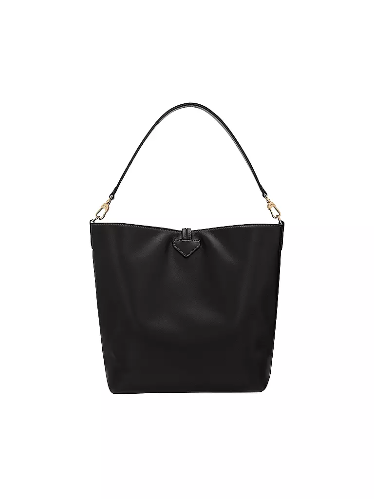 LONGCHAMP | Le Roseau Schultertasche Medium, Noir | dunkelrot