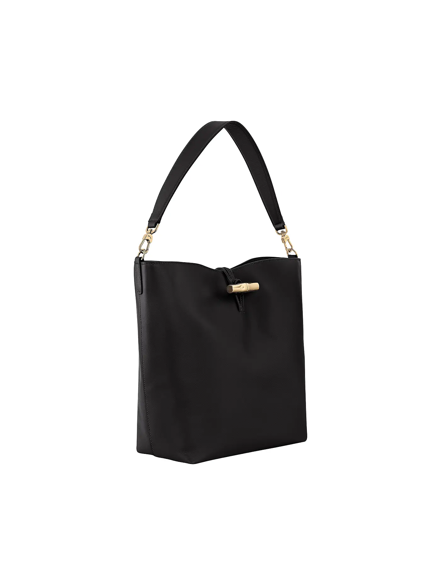 LONGCHAMP | Le Roseau Schultertasche Medium, Noir | schwarz