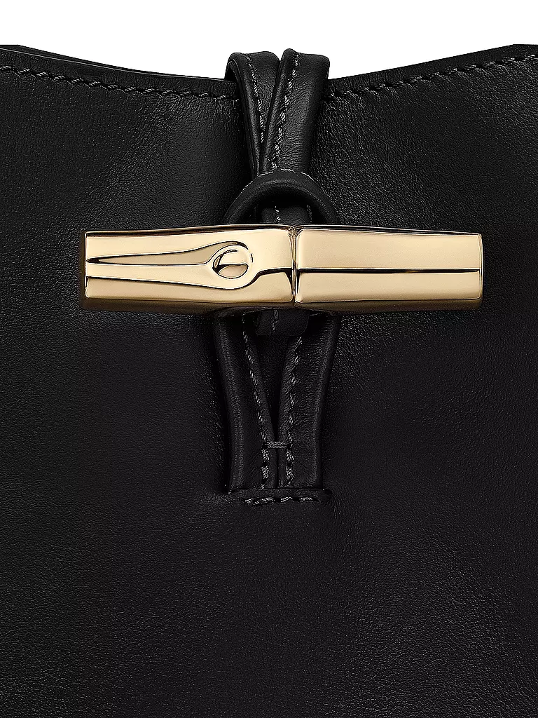 LONGCHAMP | Le Roseau Schultertasche Medium, Noir | dunkelrot