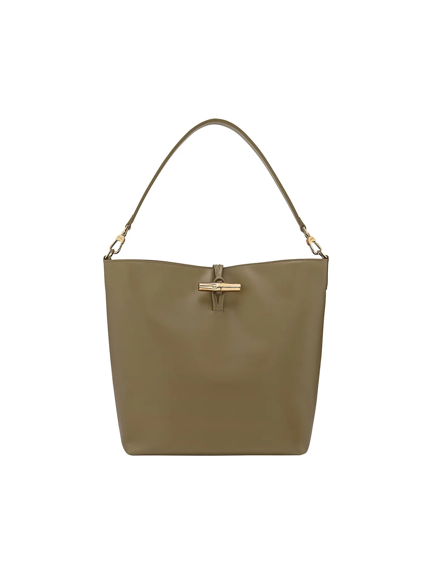 LONGCHAMP | Le Roseau Schultertasche Medium, Noir | olive