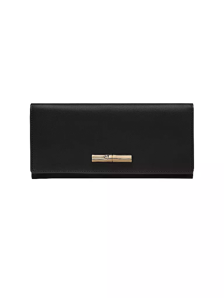 LONGCHAMP | Le Roseau Sleek Geldbörse Large, Noir | schwarz