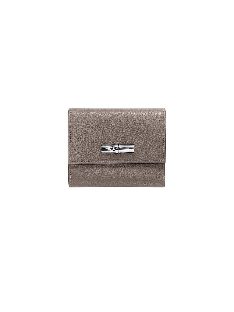 LONGCHAMP | Roseau Brieftasche im Kompaktformat, Black | grau