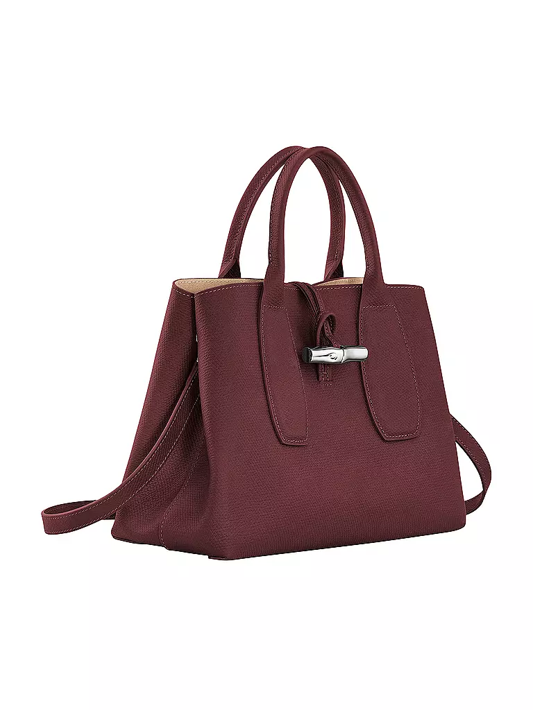 LONGCHAMP | Roseau Handtasche Medium, Prune | dunkelrot