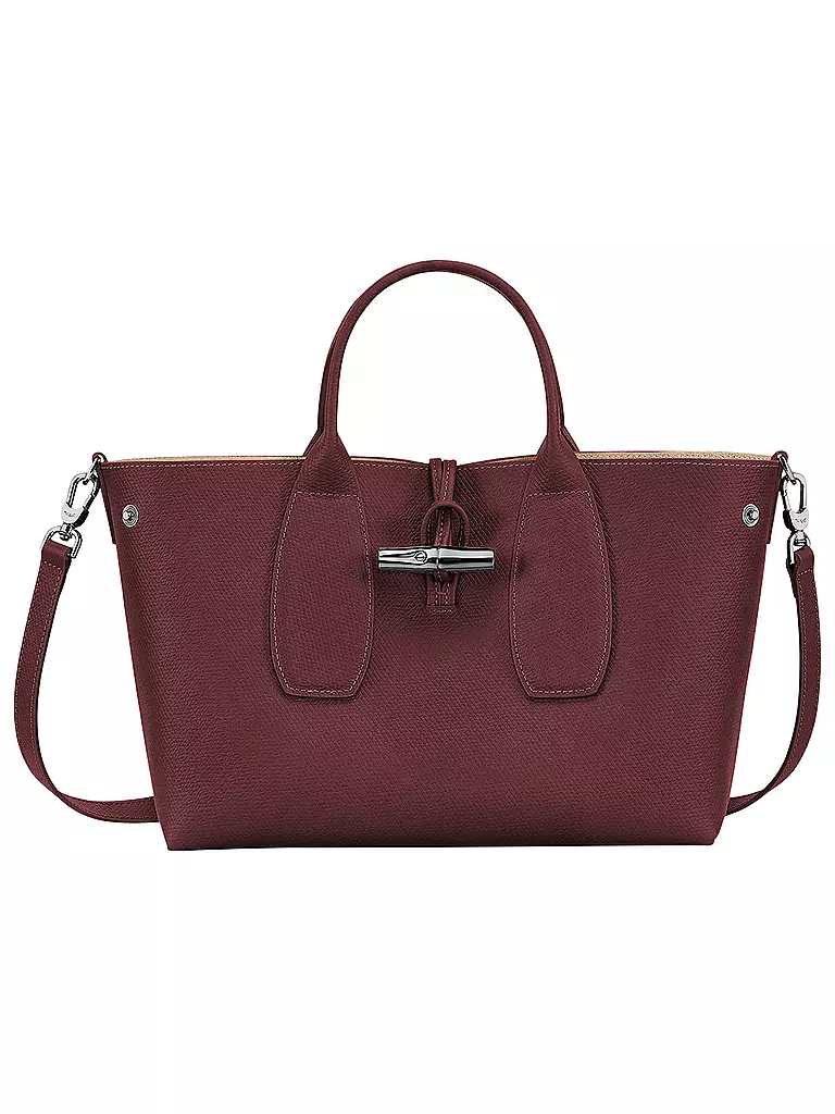 LONGCHAMP | Roseau Handtasche Medium, Prune | dunkelrot