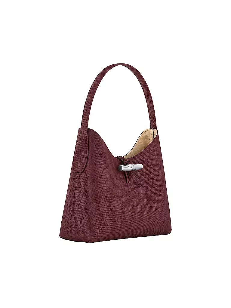 LONGCHAMP | Roseau Schultertasche Medium, Prune | dunkelrot