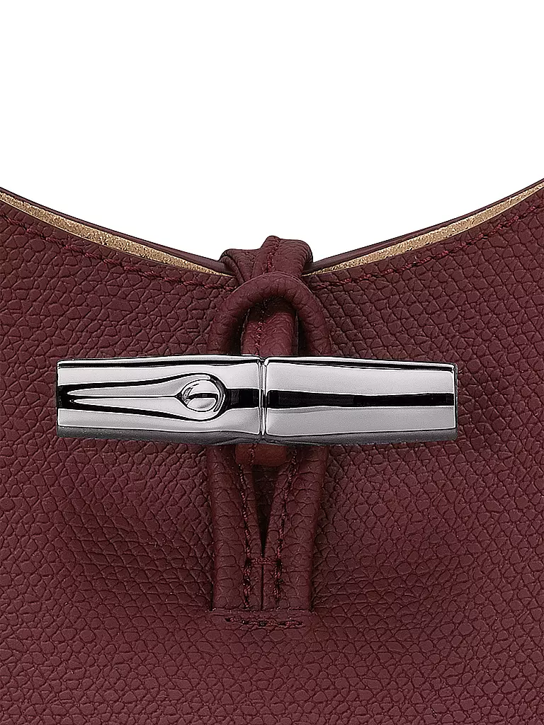 LONGCHAMP | Roseau Schultertasche Medium, Prune | dunkelrot