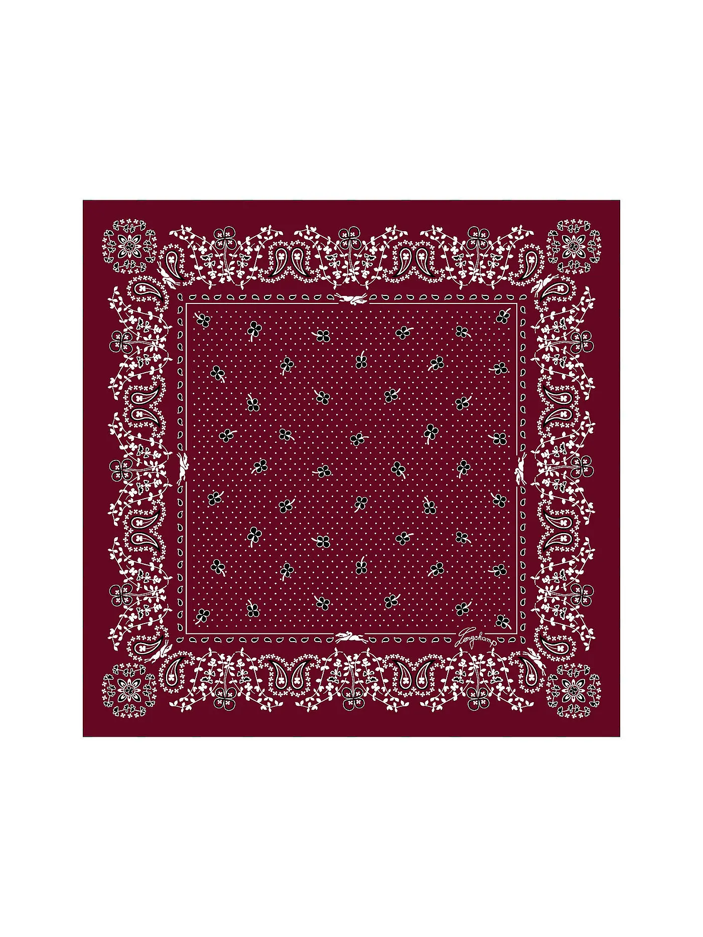 LONGCHAMP | Seidenschal French Bandana | dunkelrot