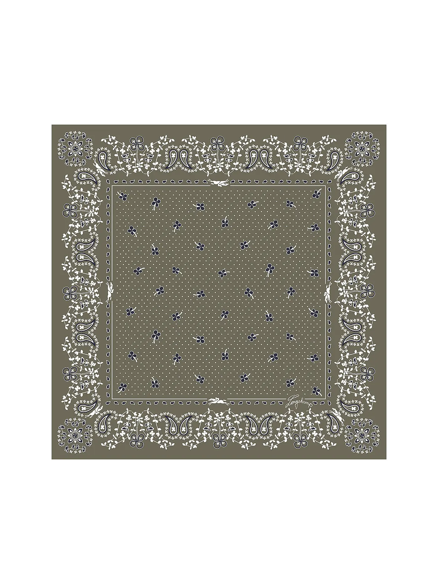 LONGCHAMP | Seidenschal French Bandana | olive