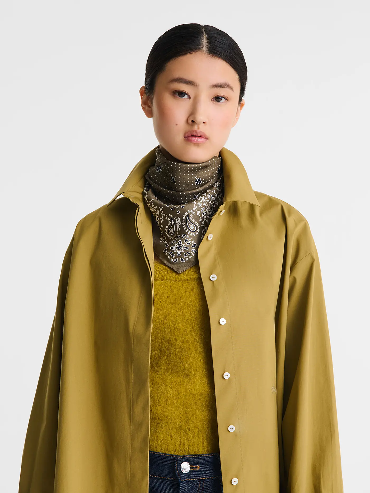 LONGCHAMP | Seidenschal French Bandana | olive