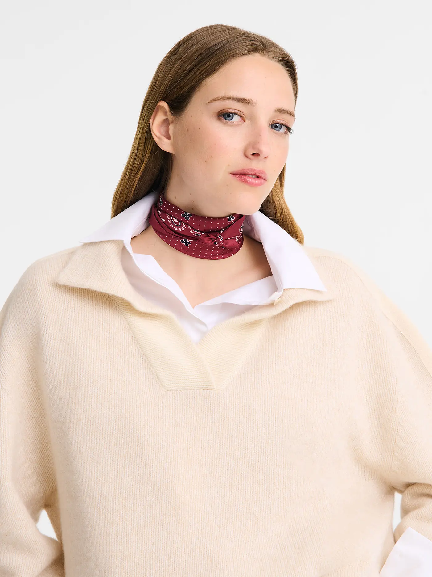 LONGCHAMP | Seidenschal French Bandana | dunkelrot
