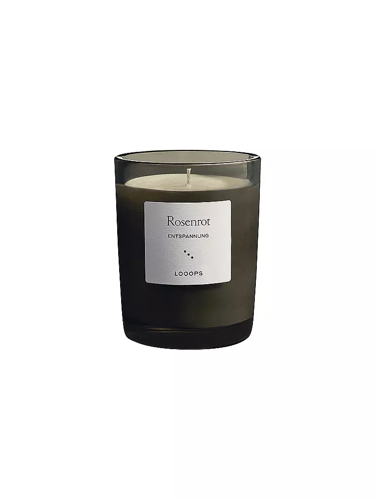 LOOOPS | Duftkerze 250g ROSENROT | dunkelgrün