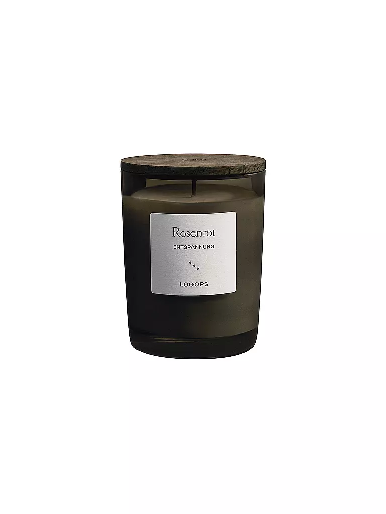 LOOOPS | Duftkerze 250g ROSENROT | dunkelgrün