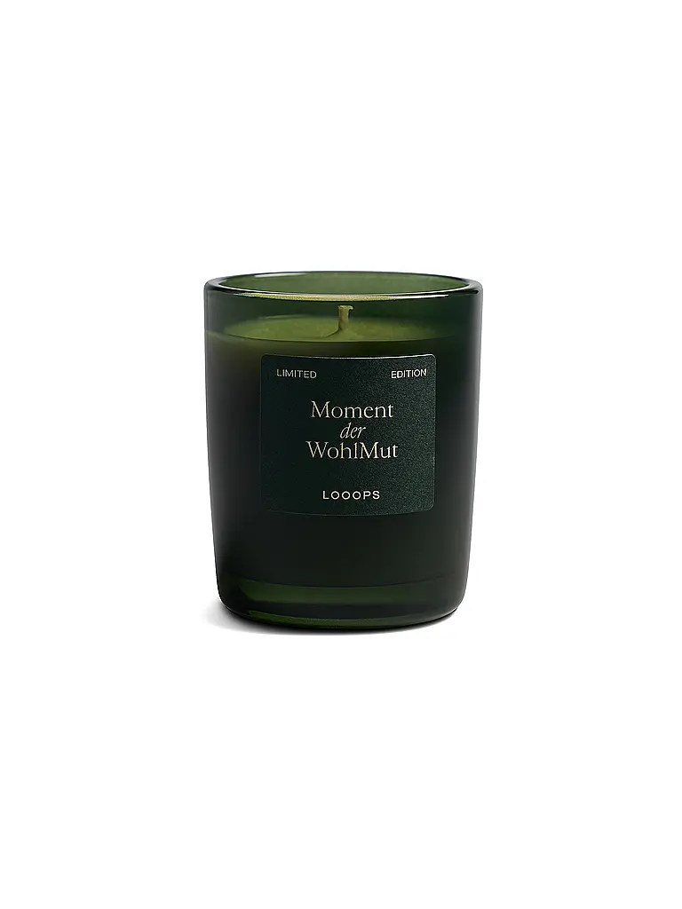 LOOOPS | Duftkerze 75g MOMENT DER WOHLMUT | dunkelgrün