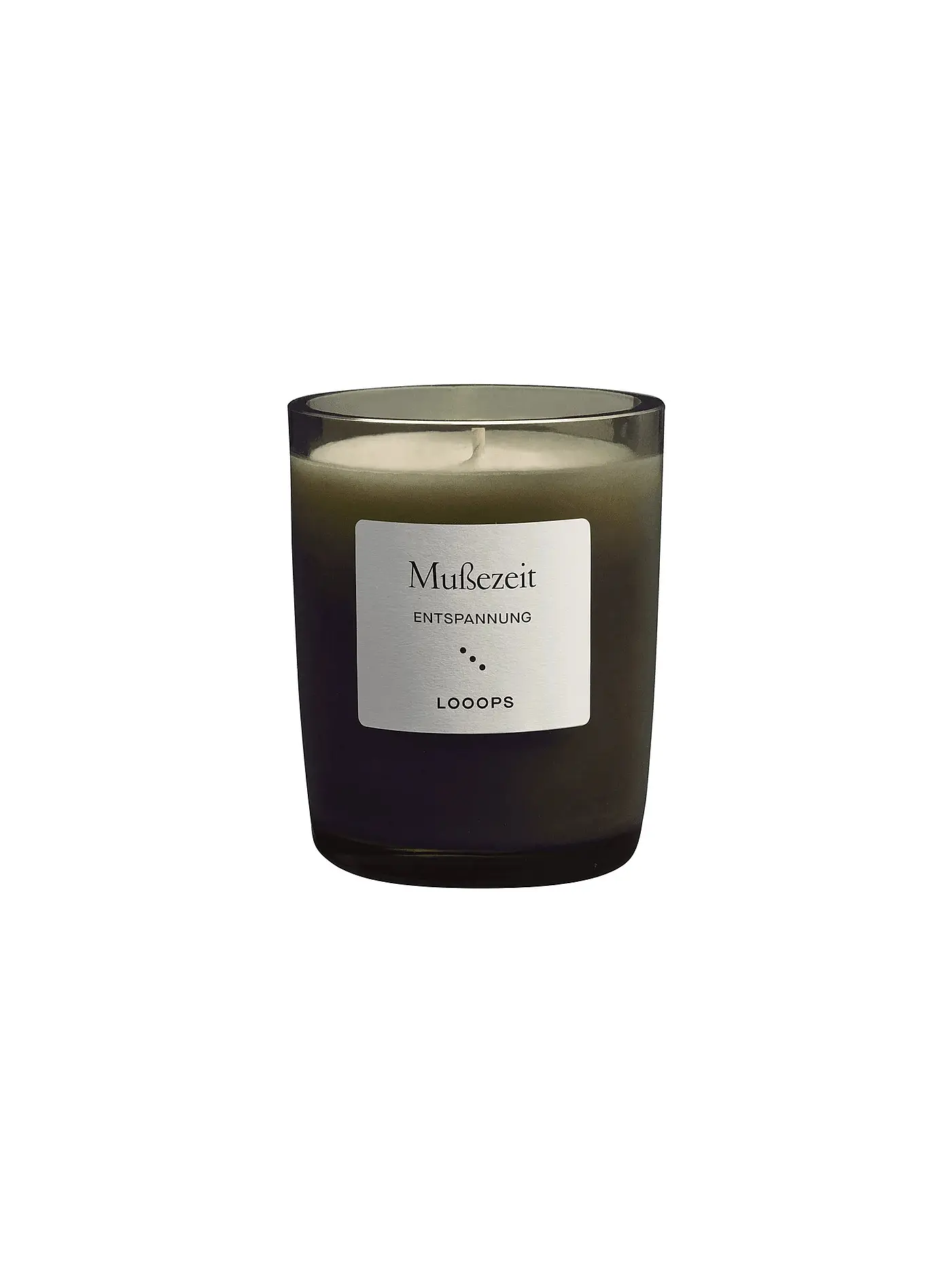 LOOOPS | Duftkerze 75g MUSSEZEIT | dunkelgrün