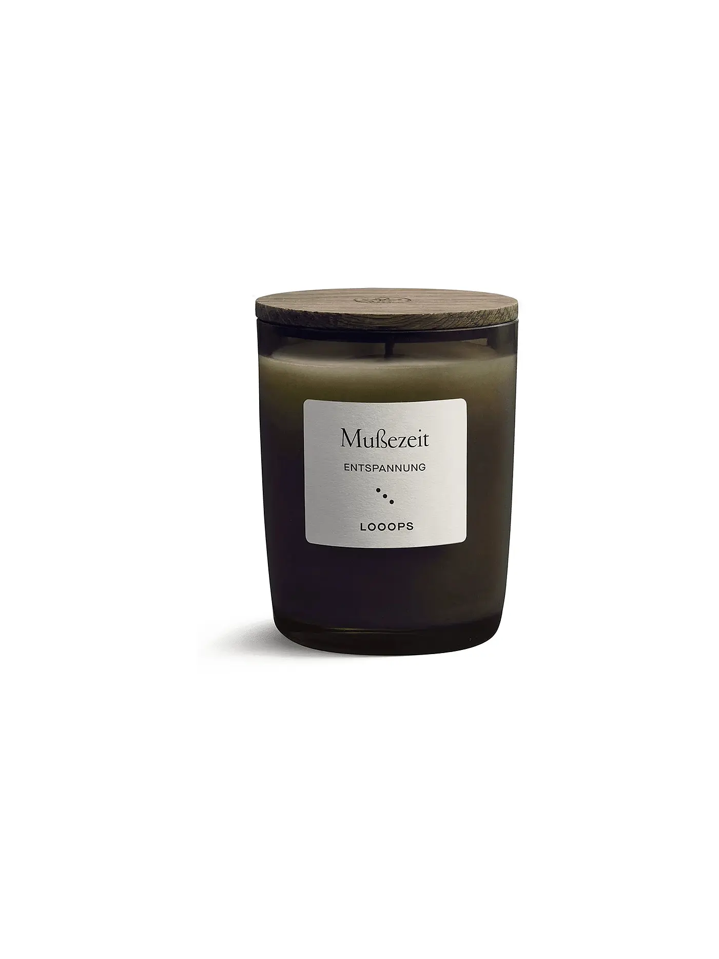 LOOOPS | Duftkerze 75g MUSSEZEIT | dunkelgrün