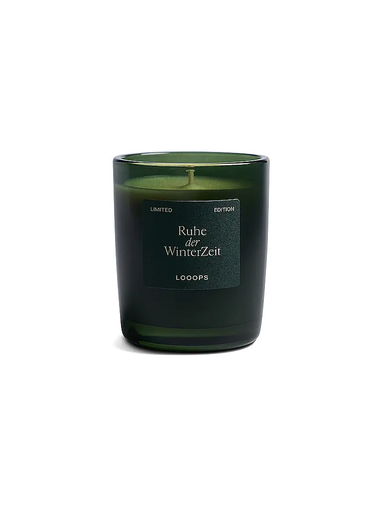 LOOOPS | Duftkerze 75g Ruhe der Winterzeit  | Dunkelgrün