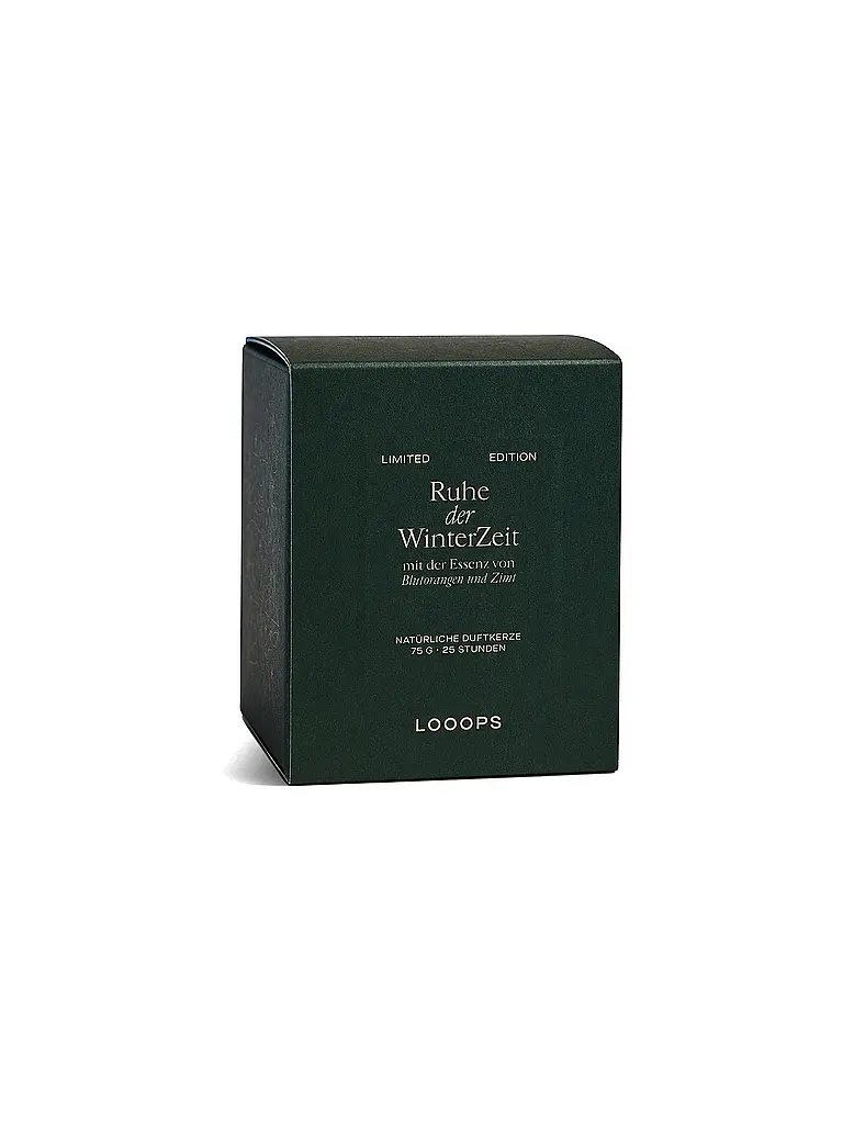 LOOOPS | Duftkerze 75g Ruhe der Winterzeit  | Dunkelgrün