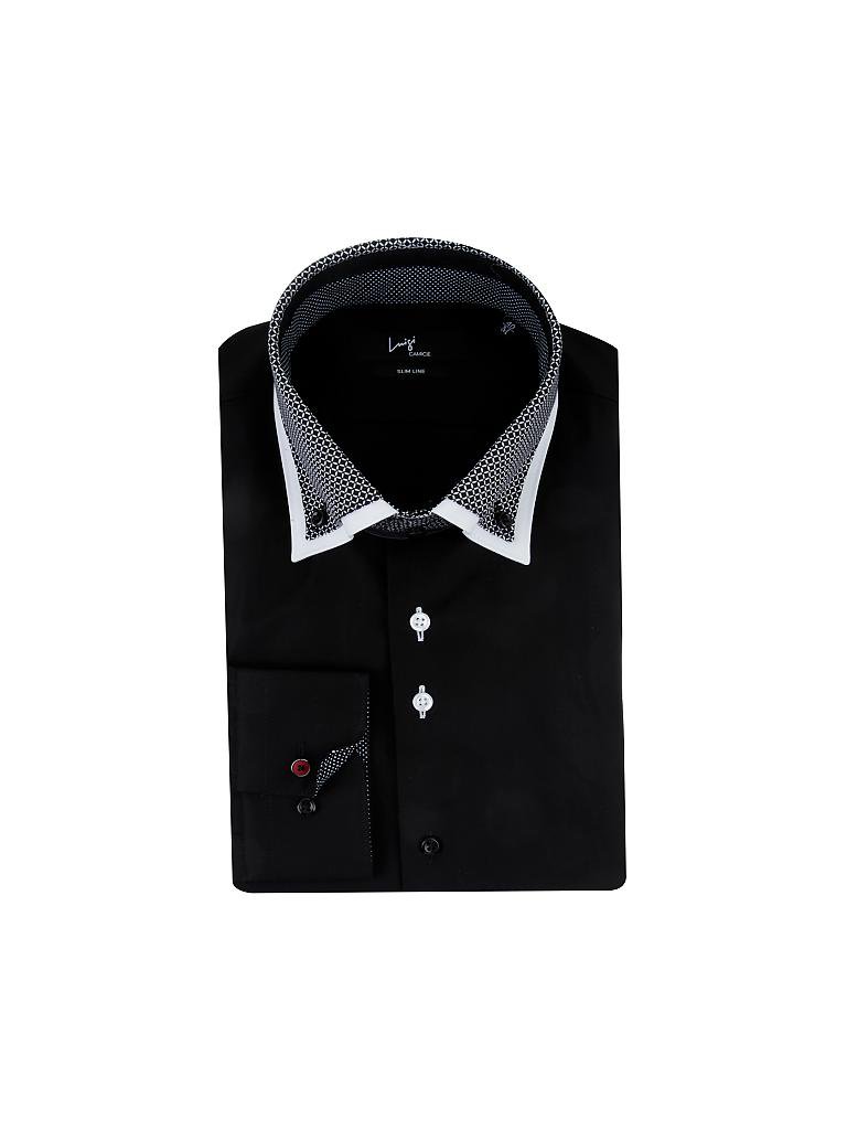 LUIGI CAMICIE | Hemd Slim-Fit | schwarz