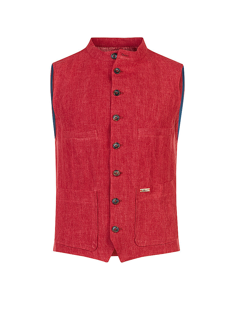 LUIS TRENKER Leinen Gilet Samoele rot | 48