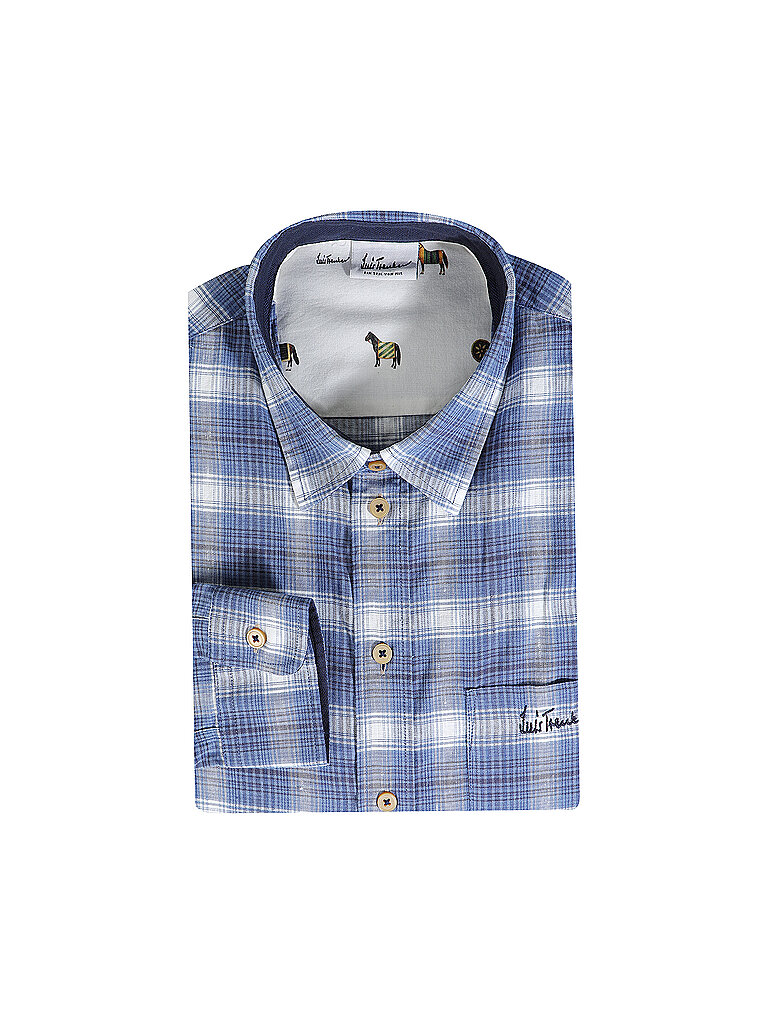 LUIS TRENKER Hemd Regular Fit Bodo blau | S