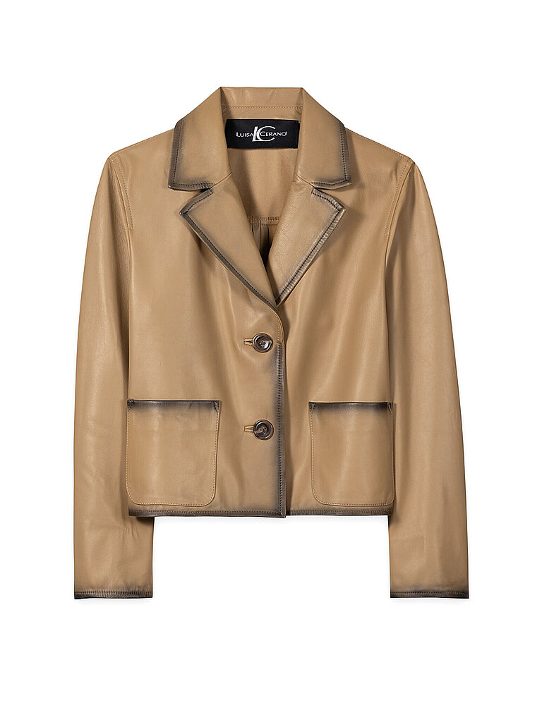 LUISA CERANO Lederjacke beige | 42