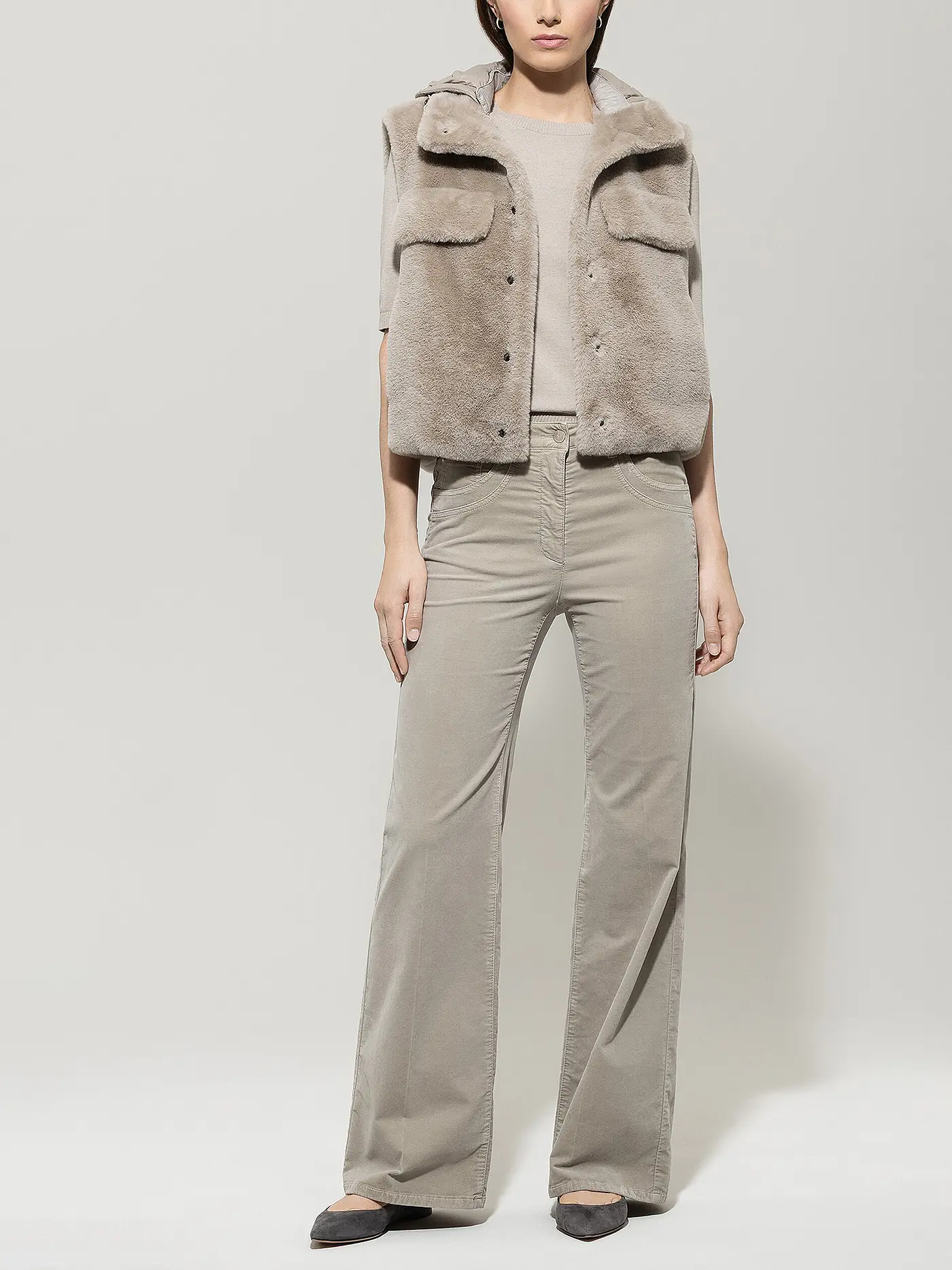 LUISA CERANO | Gilet in Felloptik  | beige