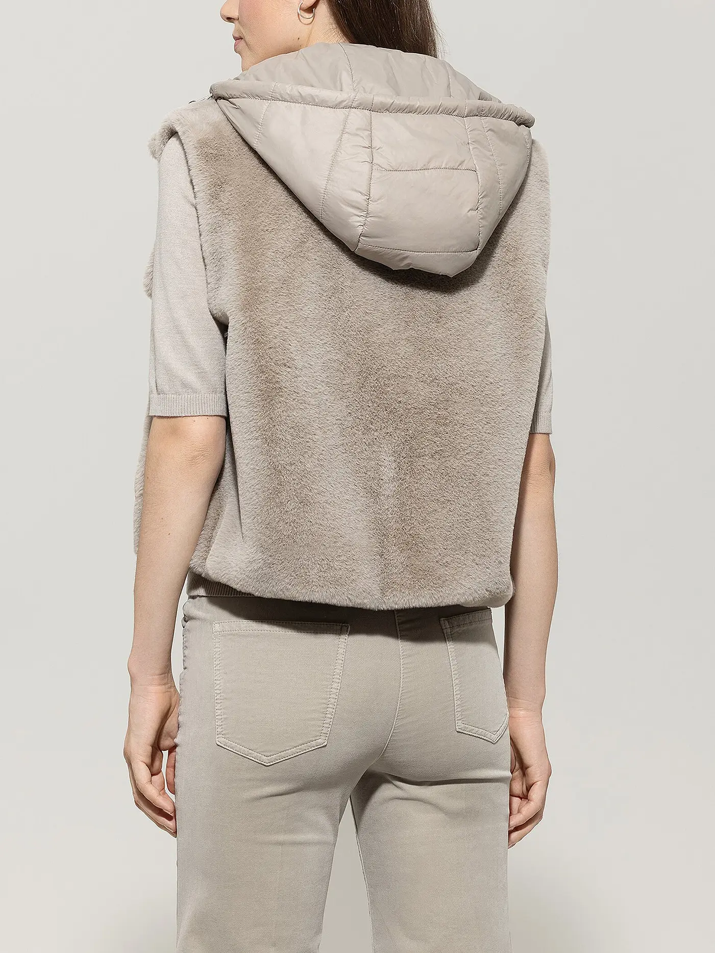 LUISA CERANO | Gilet in Felloptik  | beige