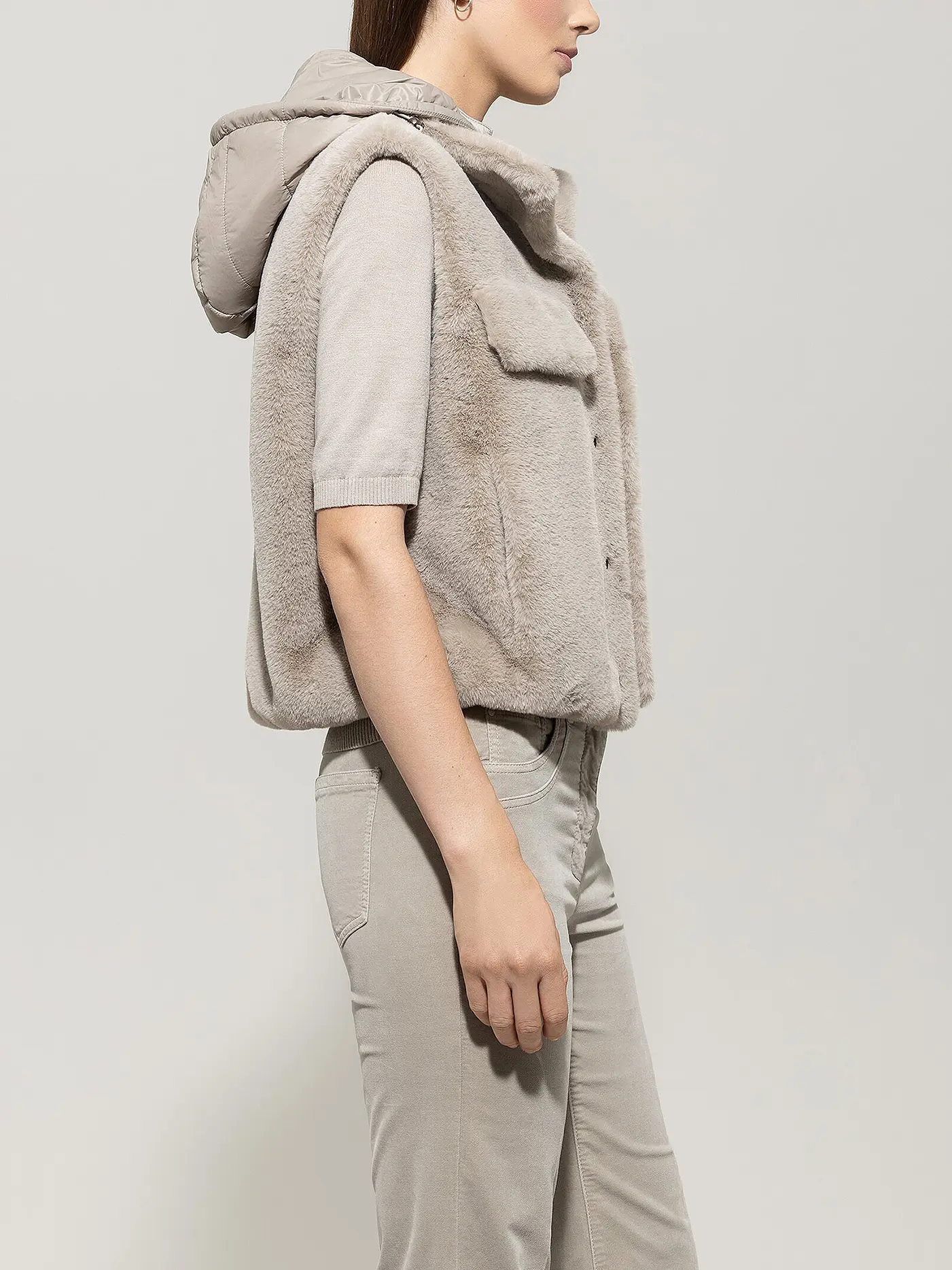 LUISA CERANO | Gilet in Felloptik  | beige