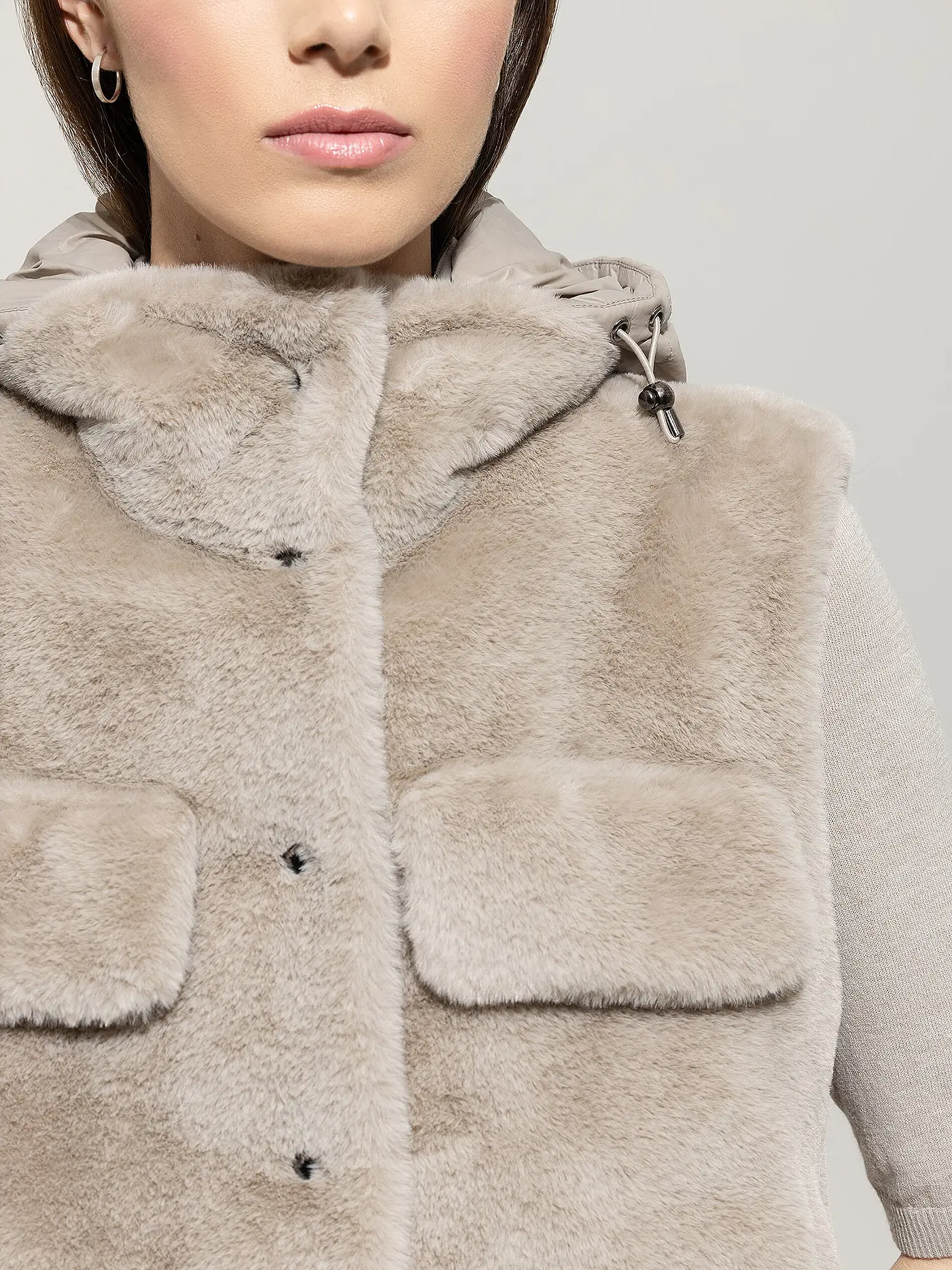 LUISA CERANO | Gilet in Felloptik  | beige