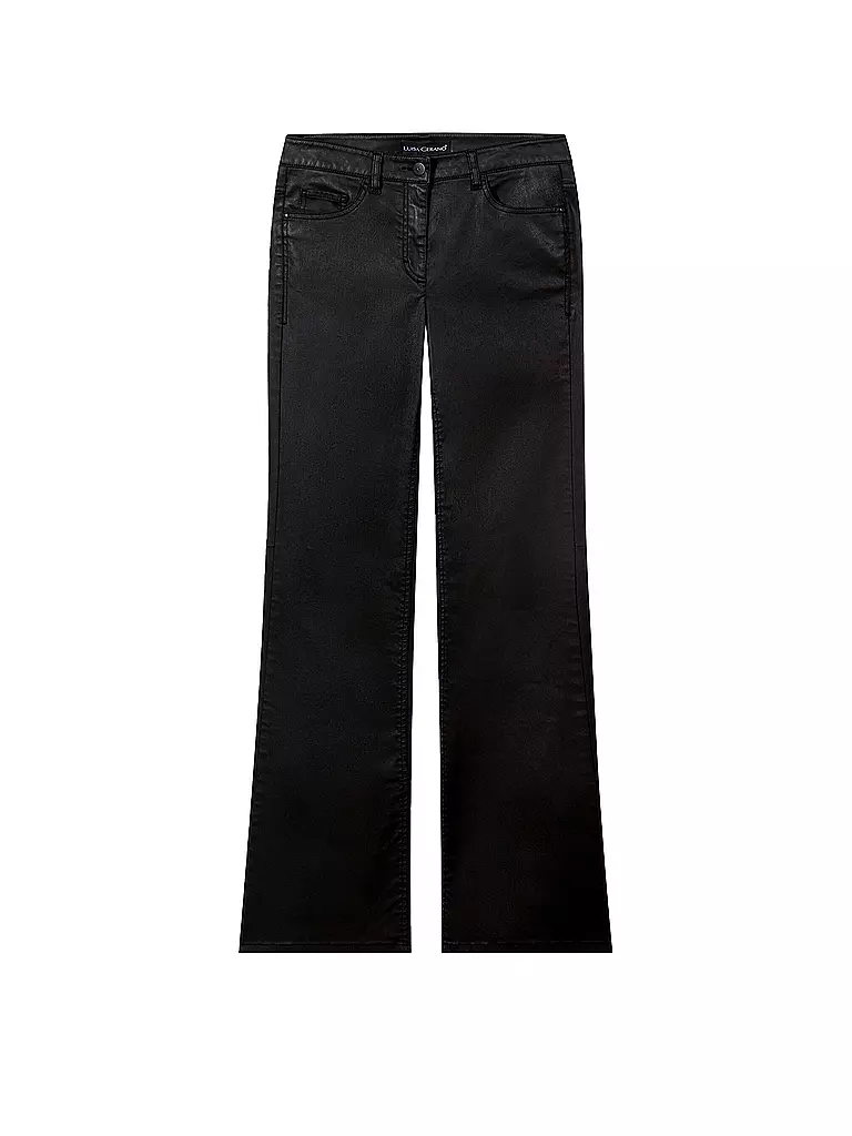 LUISA CERANO | Hose in Lederoptik Flared Fit | schwarz