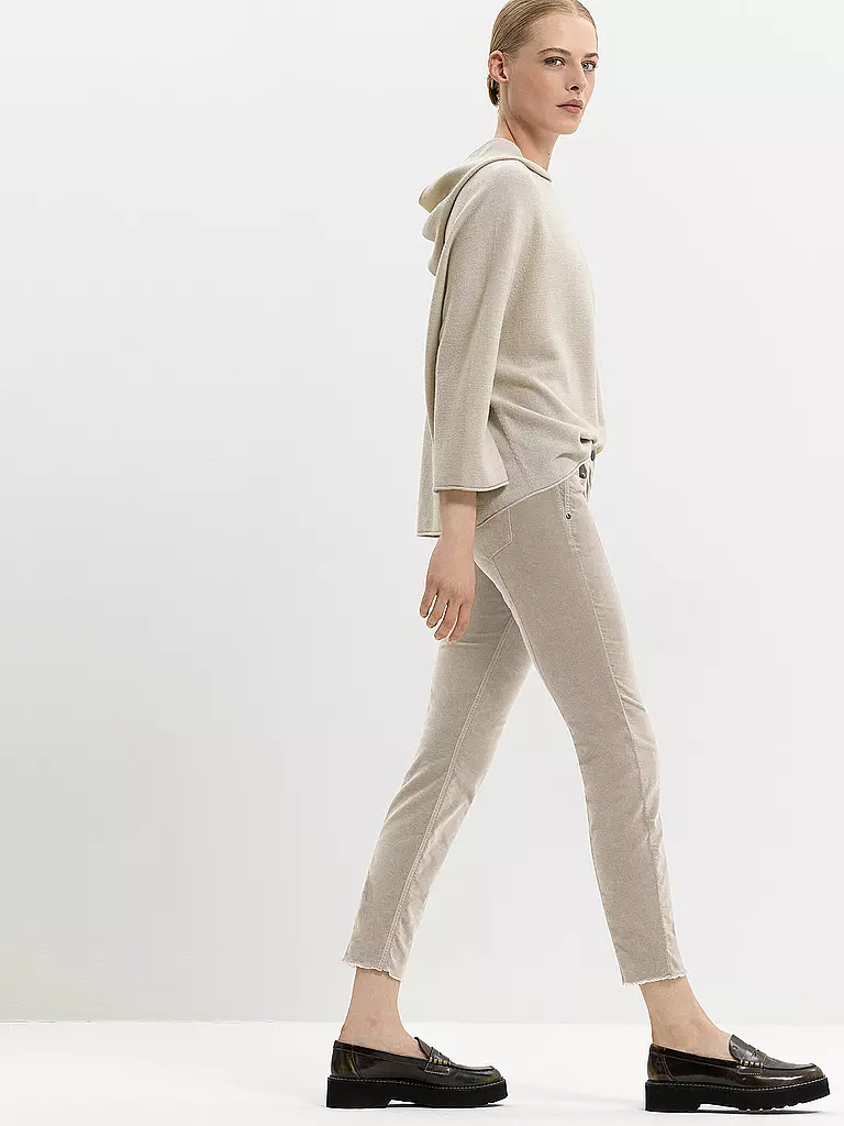 Luisa Cerano Hose Skinny Fit Samthose Beige