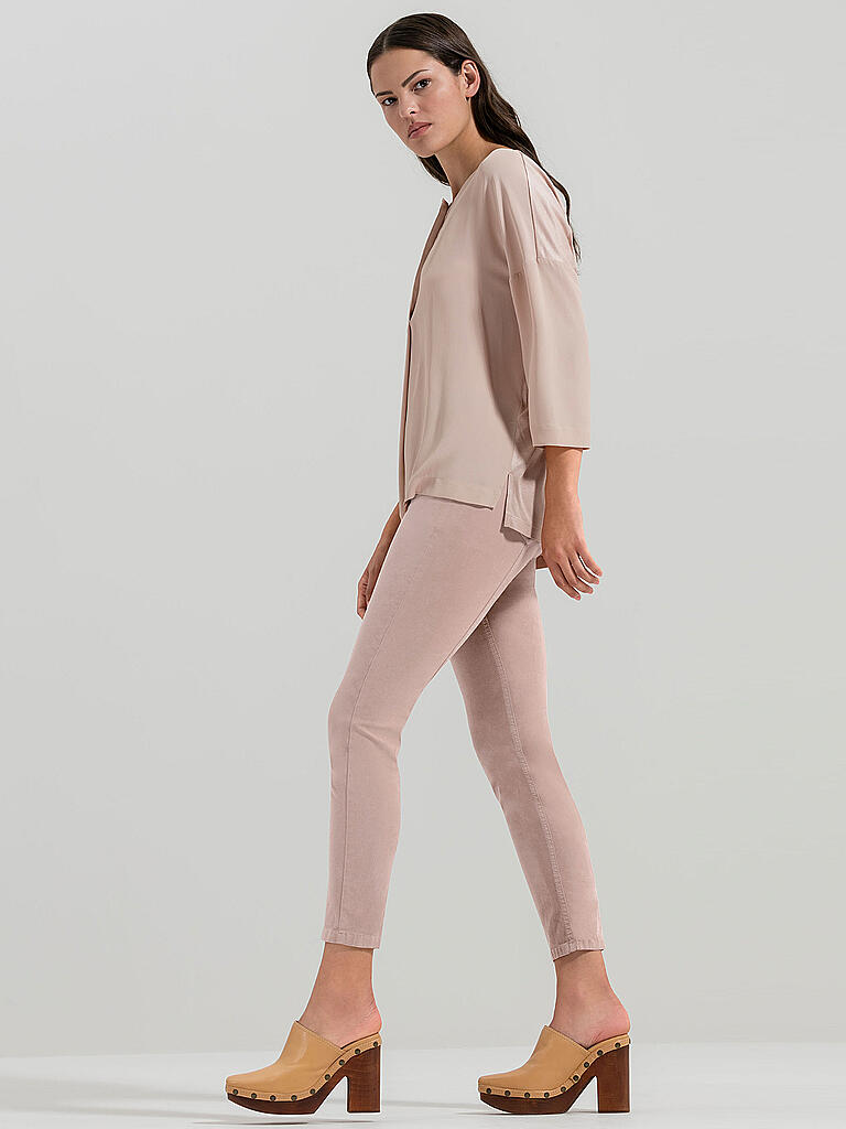 Luisa Cerano Beige Slim Fit Trousers With Dipped Hem 618132/1883 7321