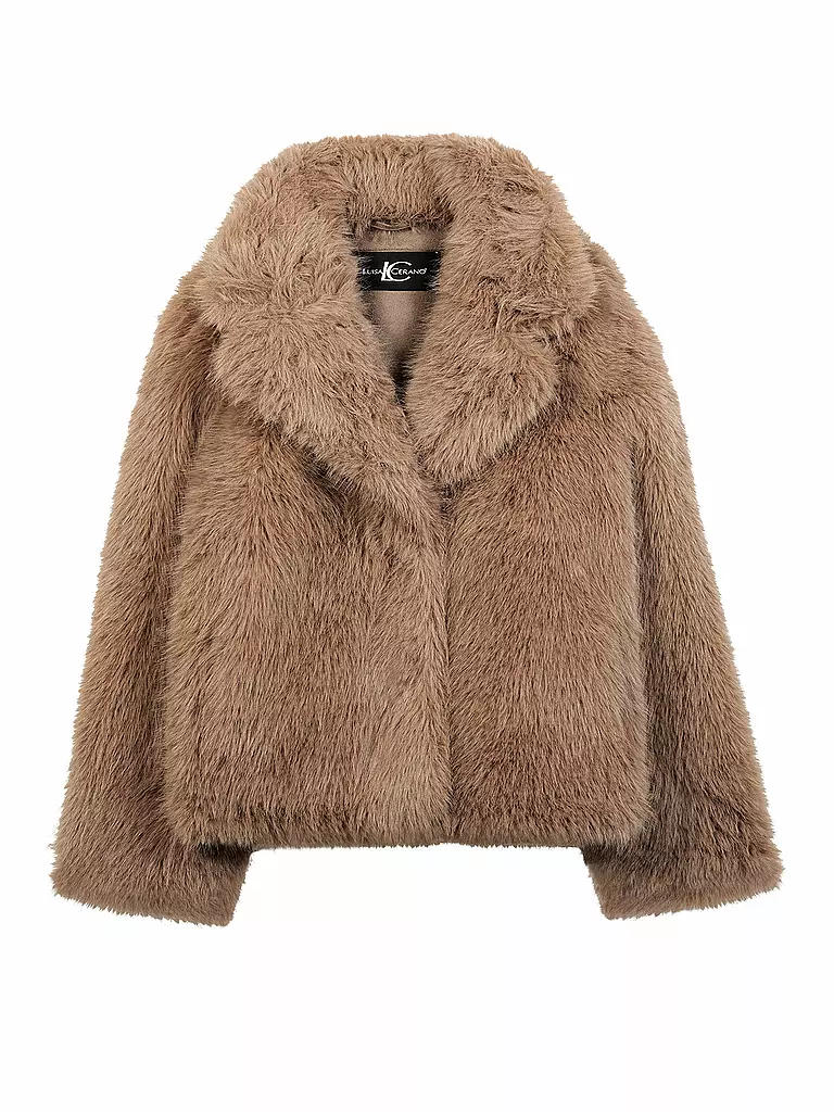 LUISA CERANO | Jacke in Felloptik  | hellbraun