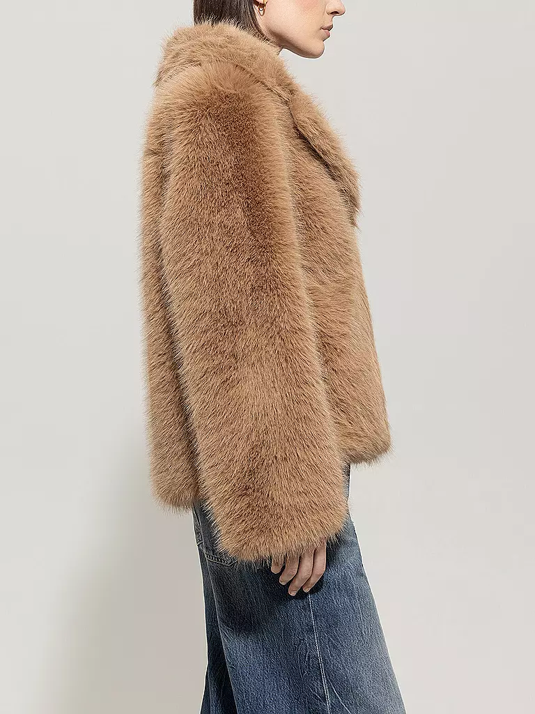 LUISA CERANO | Jacke in Felloptik | hellbraun