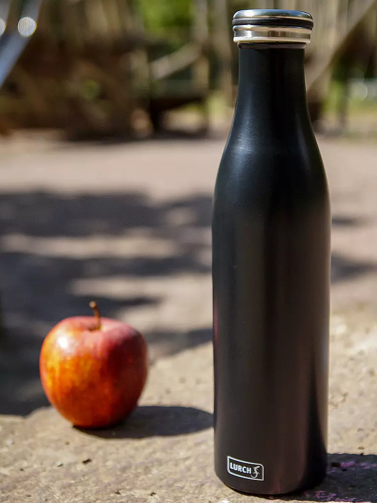 LURCH | Isolierflasche - Thermosflasche Edelstahl 0,75l mattschwarz | schwarz