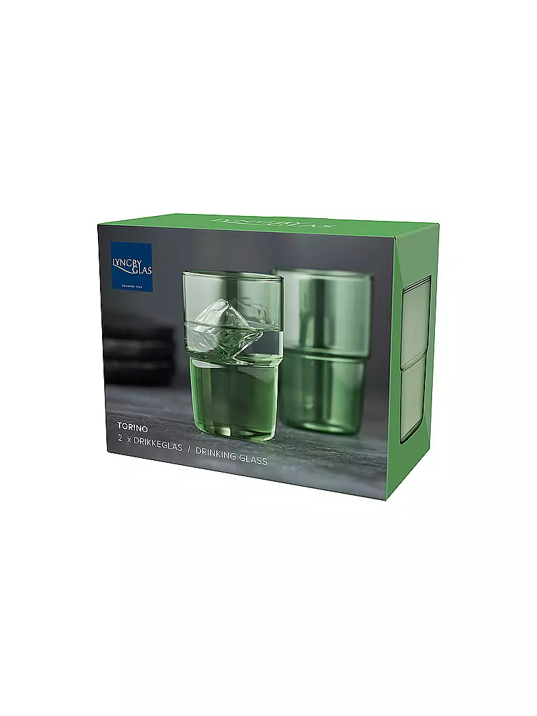 LYNG BY GLAS | Trinkglas 2er Set TORINO 40 cl Gruen | blau
