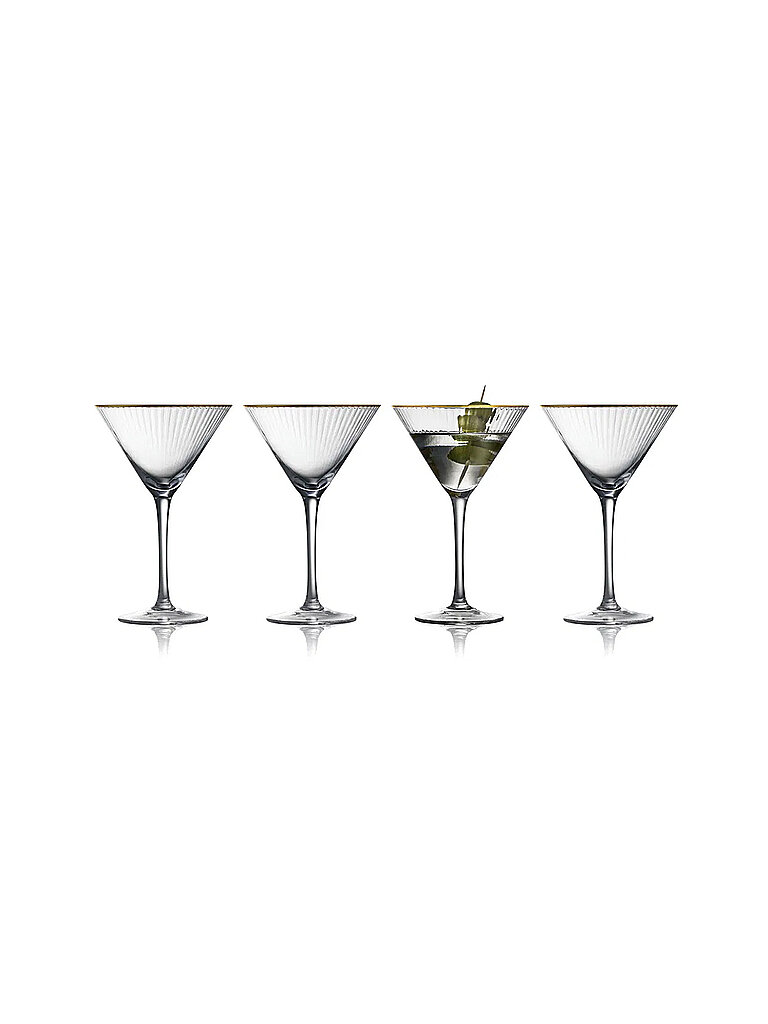 LYNGBY GLAS Martiniglas Set 4tlg. mit Goldkante PALERMO 25cl