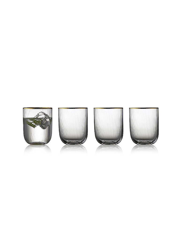 LYNGBY GLAS Tumbler Set 4tlg. mit Goldkante PALERMO 35cl