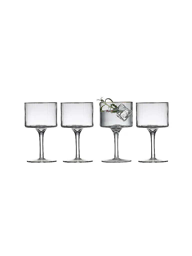 LYNGBY GLAS | Gin & Tonic Glas Set 4tlg. mit Goldkante PALERMO 45cl  | Transparent